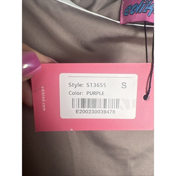Edikted Nadia Side Slitted Pull On Stretch Maxi Skirt Size Small Purple NWT - Picture 4 of 11